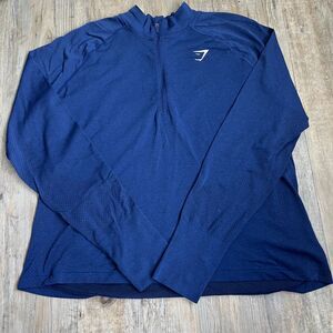 Gymshark 1/4 Zip Pullover Mesh Men's XL Purple Blue